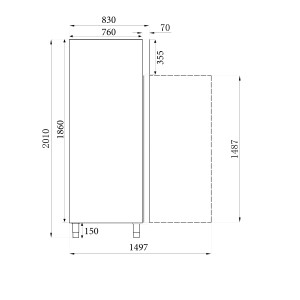 Armoire Réfrigérée Positive 1 Porte Vitrée 597 L Combisteel AISI 304