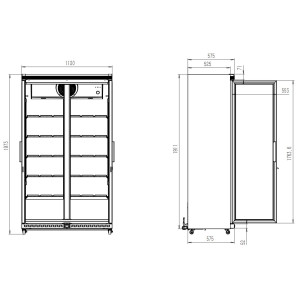 Kühlschrank mit positiver Kühlung - 2 Glastüren - 785 L CombiSteel - Praktische Lagerung