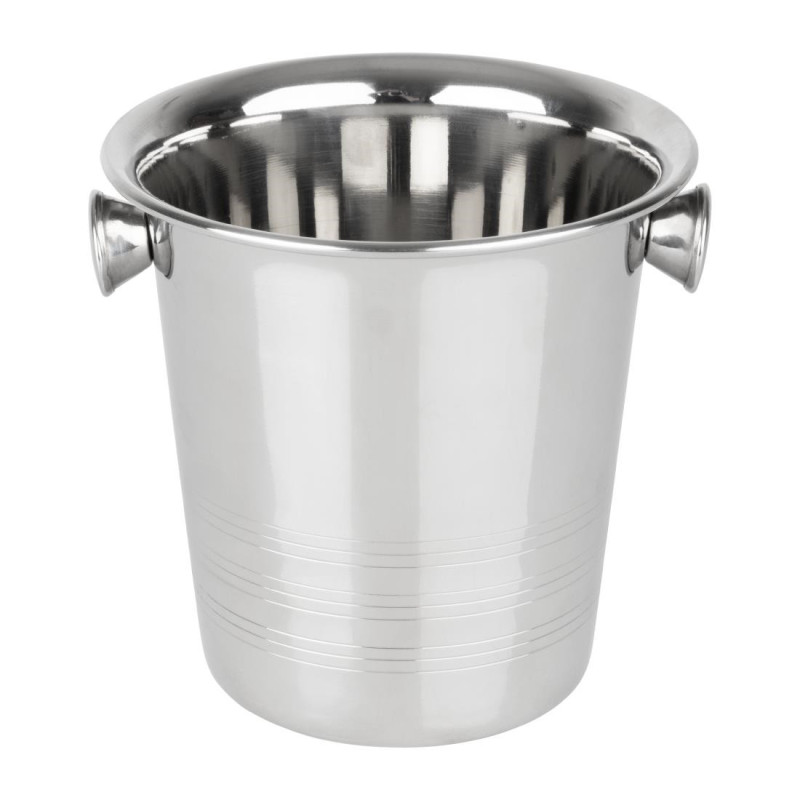 Stainless Steel Ice Bucket with Handles and Grooves - 1050 ml - Olympia