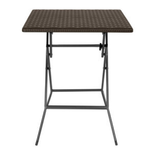 Table Pliante Carrée Marron - 62 x 62 cm - Bolero