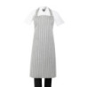 Gray and White Striped Bib Apron - Whites Chefs Clothing