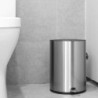 Round Pedal Bin in Brushed Steel - 6 L - Jantex