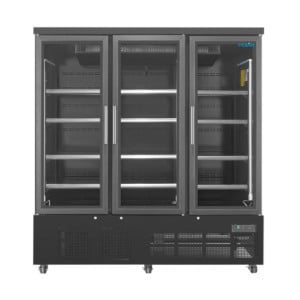 3-Door Refrigerated Display Case - 1156 L - Positive Black - Polar