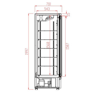 Schwarzer Negativ-Kühlschrank mit 2 Glastüren - 1000 L - CombiSteel