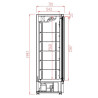 Schwarzer Negativ-Kühlschrank mit 2 Glastüren - 1000 L - CombiSteel