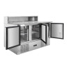 Refrigerated Pizza Counter - 3 Doors - 8 GN 1/6 Pans - Dynasteel