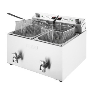 Doppelte elektrische Fritteuse mit Timer - 2 x 8 L - Buffalo