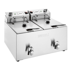 Doppelte elektrische Fritteuse mit Timer - 2 x 8 L - Buffalo