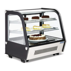 Schwarze Kühlvitrine für Theken - 120 L - Polar