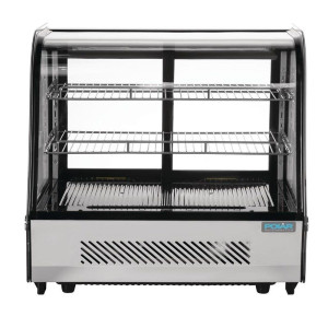 Schwarze Kühlvitrine für Theken - 120 L - Polar
