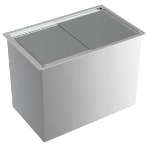 Einbau-Eisbehälter aus Edelstahl - 485x305 MM