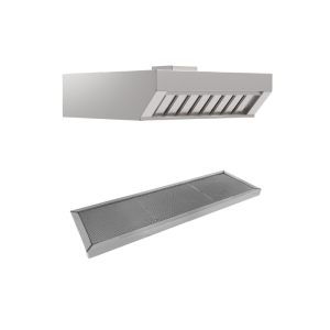 Frontale Dunstabzugshaube Kondensation Dampf & Gerüche, Kompakter Kohlefilter, GN 1/1 Längs - Mychef