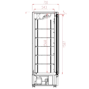 Schwarzer belüfteter Gefrierschrank - 600 L