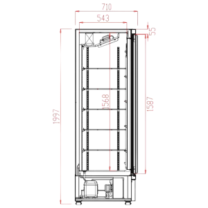 Ventilated Freezer Display 3 Doors Black - 1450 L