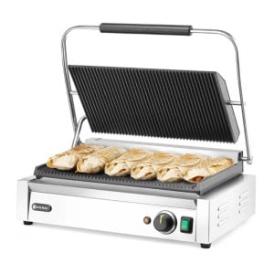 Grill de Contact Panini XL - Grooved Plate - HENDI