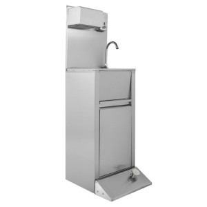 Foot-Operated Hand Wash with Bin, Soap and Paper Dispenser - Dynasteel