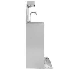 Foot-Operated Hand Wash with Bin, Soap and Paper Dispenser - Dynasteel