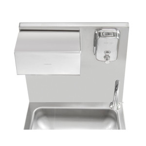 Foot-Operated Hand Wash with Bin, Soap and Paper Dispenser - Dynasteel