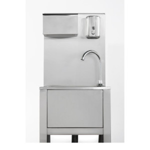 Foot-Operated Hand Wash with Bin, Soap and Paper Dispenser - Dynasteel