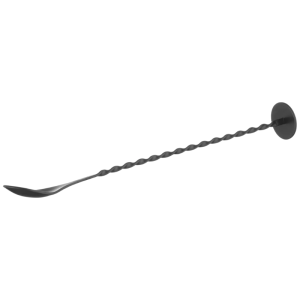 Cocktail-Löffel mit Stößel in Schwarz - 280 mm