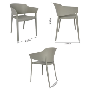 Lorenzo Café Graue Sessel - Set von 2