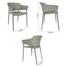 Lorenzo Café Graue Sessel - Set von 2