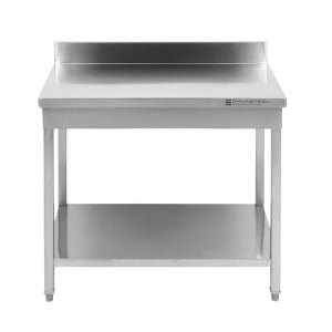 Edelstahltisch 800x700 mm Rückwand und Unterregal