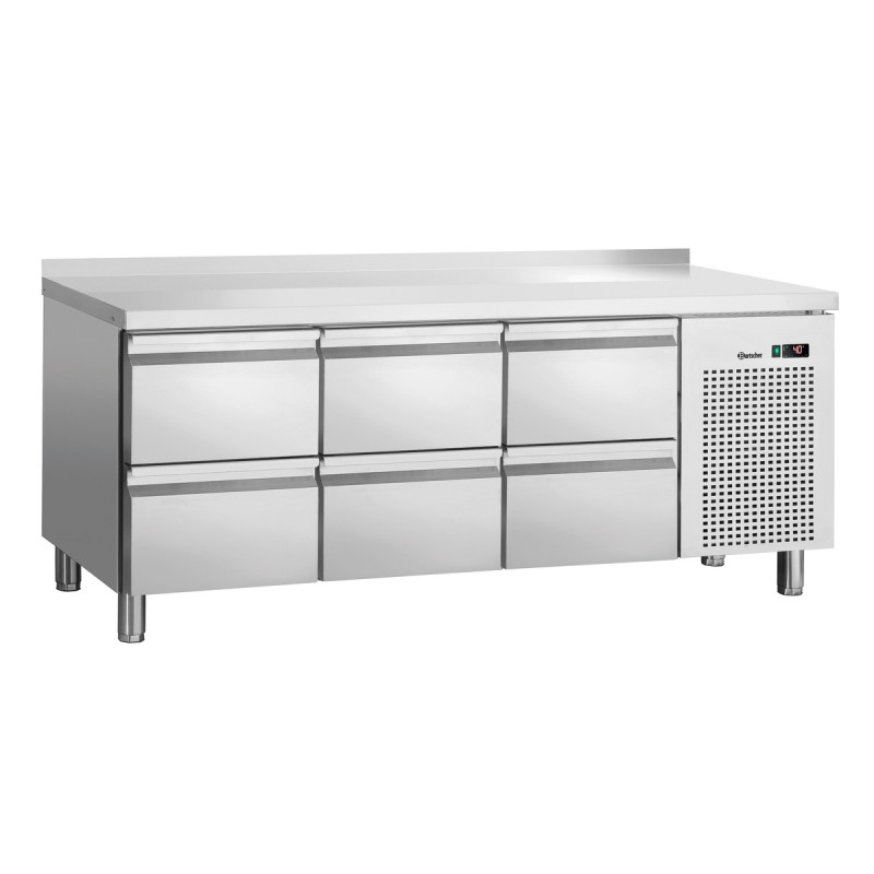 Positive Refrigerated Table 6 Drawers GN 1/1 with Backsplash Positive Refrigerated Table 6 Drawers GN 1/1 with Backsplash