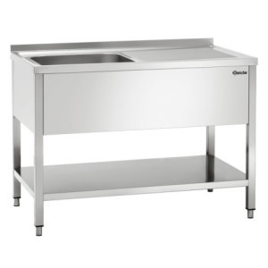 Plonge 1 Bac avec Dosseret et Etagère Basse - L 1200 x P 700 mm - Bartscher