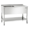 Spülbecken 1 Becken mit Rückwand und Unterregal - L 1200 x T 700 mm - Bartscher