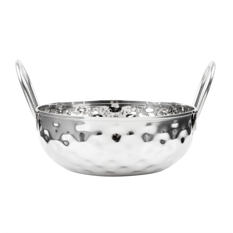 Gehämmerte Kadai-Schale aus Edelstahl Tischpräsentation 150 mm - Gastronoble