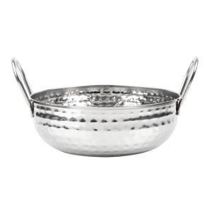 Gehämmerte Kadai-Schale aus Edelstahl Tischpräsentation 170 mm - Gastronoble