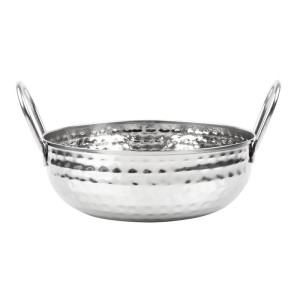 Hammered Edelstahl Kadai Platte Tischpräsentation 200 mm - Gastronoble