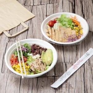 Recycelbare PET-Deckel Fiesta für Poke Bowls 682 und 909 ml - Set von 50 - Gastronoble