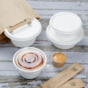 Bagasse-Schalen Fiesta kompostierbar 400 ml - Packung mit 50 - Gastronoble