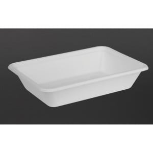 Compostable Bagasse Food Trays Fiesta 500ml - Pack of 100 - Gastronoble