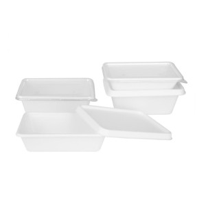 Compostierbare Lebensmittelbehälter aus Bagasse Fiesta 500ml - Set von 100 - Gastronoble