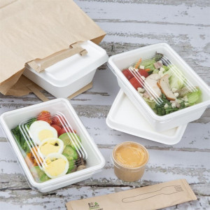 Compostierbare Lebensmittelbehälter aus Bagasse Fiesta 500ml - Set von 100 - Gastronoble