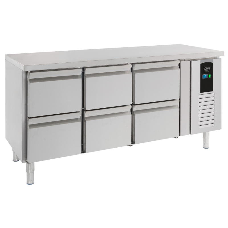 Positive Refrigerated Table with 6 Drawers Energy Line - 291 L Positive Refrigerated Table with 6 Drawers Energy Line - 291 L