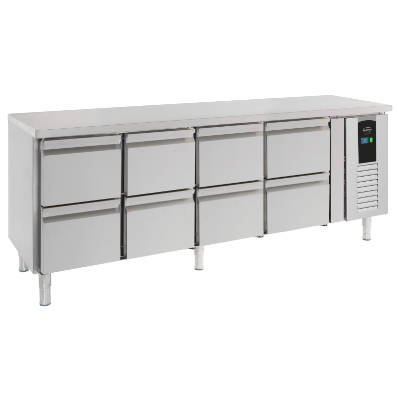 Positive Refrigerated Table with 8 Drawers Energy Line - 393 L Positive Refrigerated Table with 8 Drawers Energy Line - 393 L