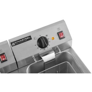 Friteuse Professionnelle Premium 2 x 8 L avec Vidange - Dynasteel