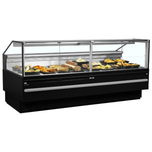 Schwarze Supermarkt-Kühlvitrine - 627 L - TEFCOLD