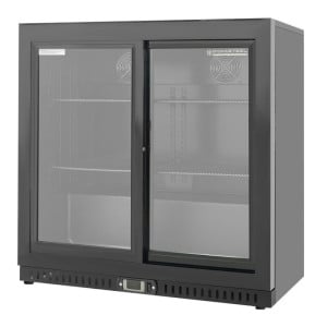 Rückbuffet Kühlschrank 2 Glastüren - Schwarzes Innenleben Dynasteel