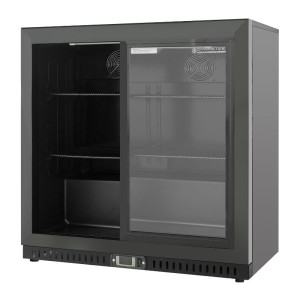 Rückbuffet Kühlschrank 2 Glastüren - Schwarzes Innenleben Dynasteel