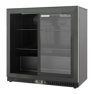Rückkühlschrank 212 L 2 Schiebetüren Schwarz