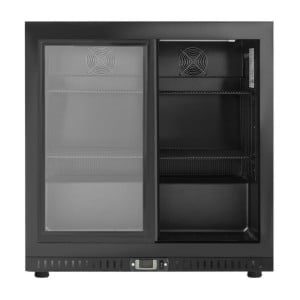 Rückkühlschrank 212 L 2 Schiebetüren Schwarz