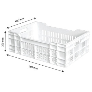 Caisse 600 X 400 Ajouree 40L Blanc - Gilac
