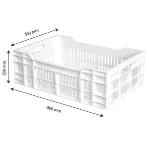 Crate 600 X 400 Perforated 40L White - Gilac