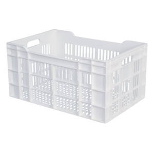 Kiste 600 X 400 Gelocht 60L Weiß - Gilac
