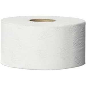 Mini jumbo advanced white toilet paper - Pack of 12 from Tork, economical and efficient.